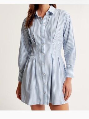 Abercrombie Striped Blue Button-Up Shirt Dress